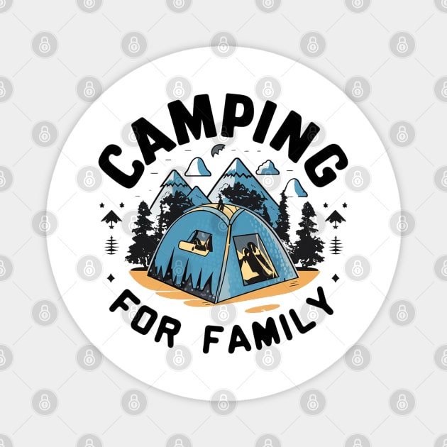 camping for family Magnet by Pixel Threads 